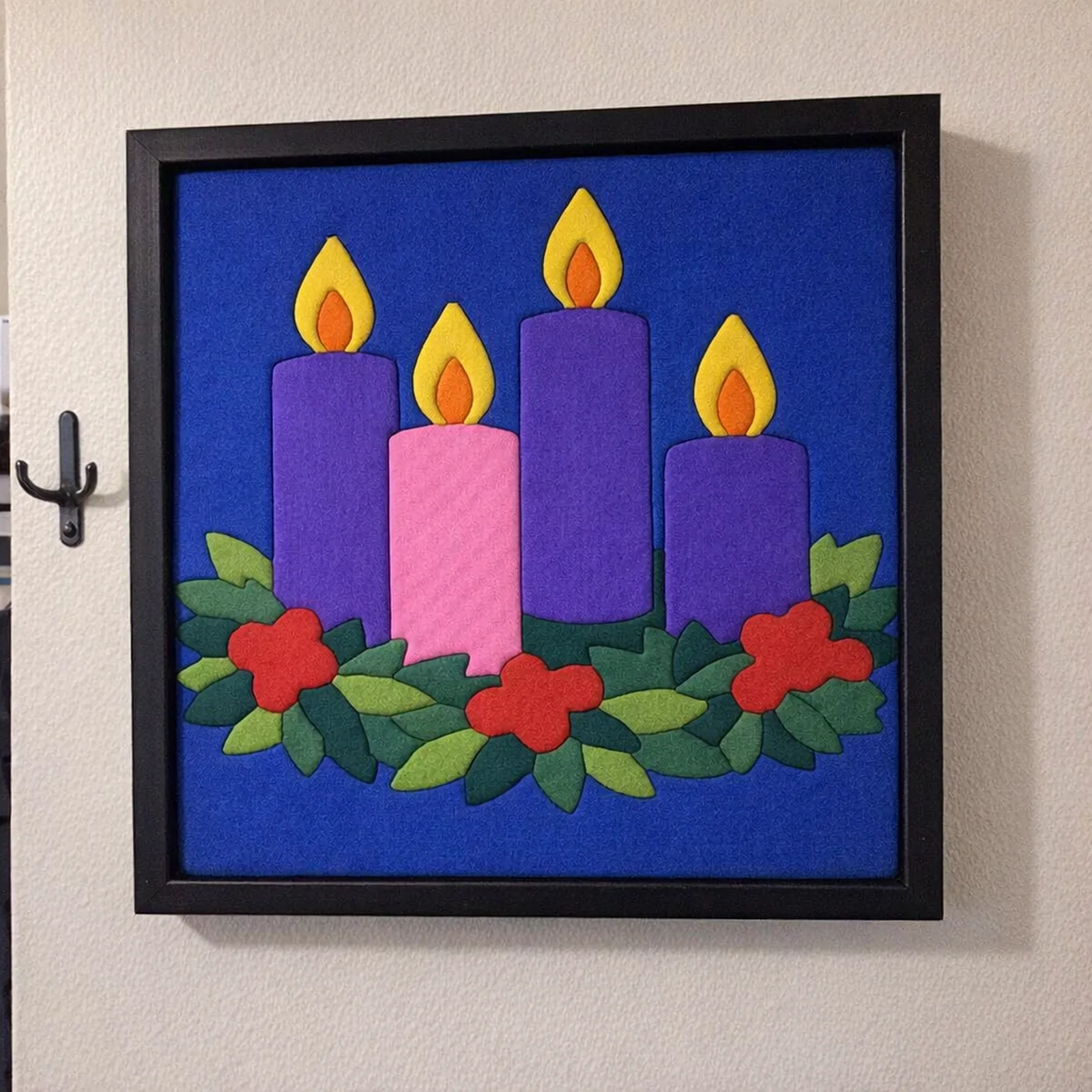 Advent Candles kinusaiga in a frame