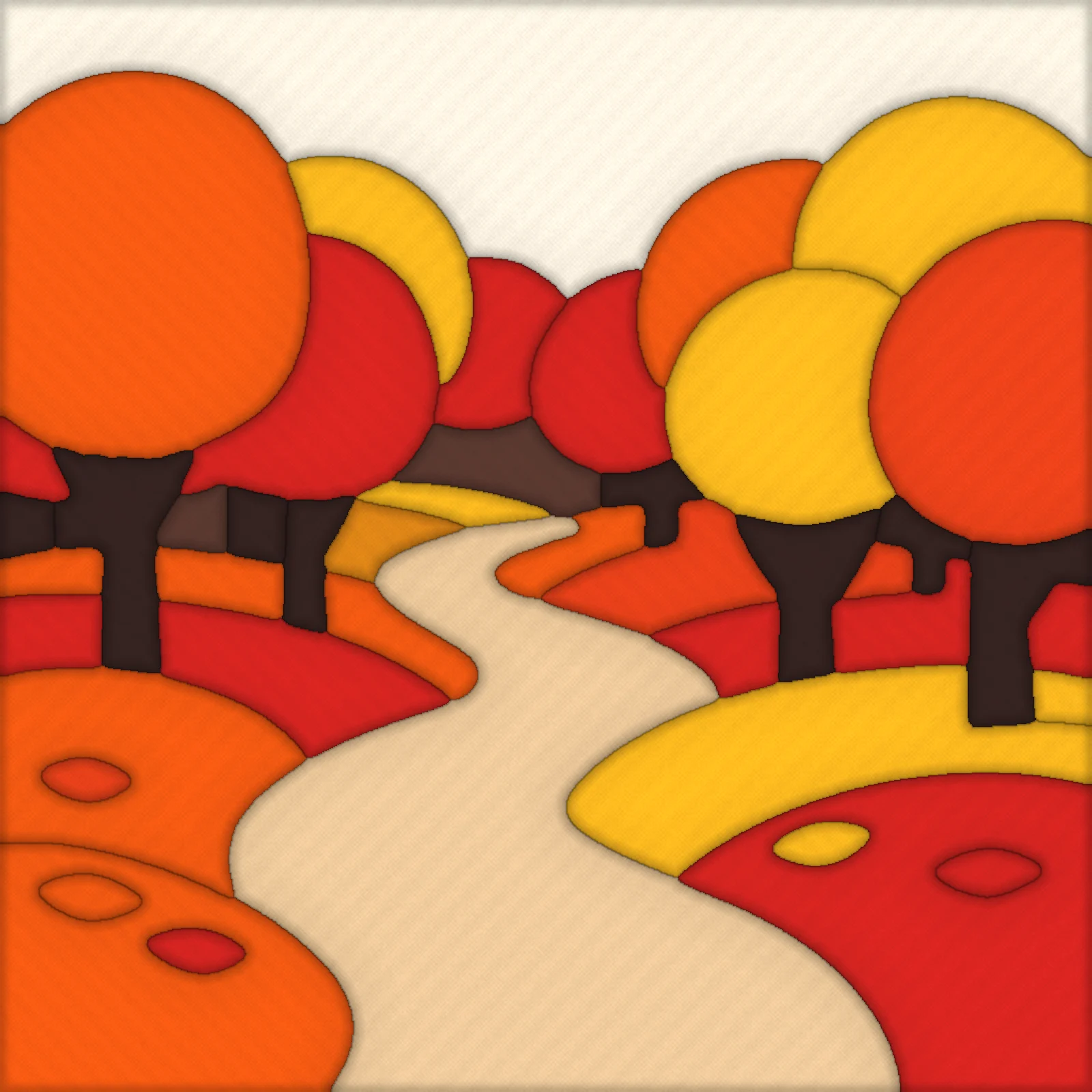 Autumn Forest Path: finished kinusaiga piece