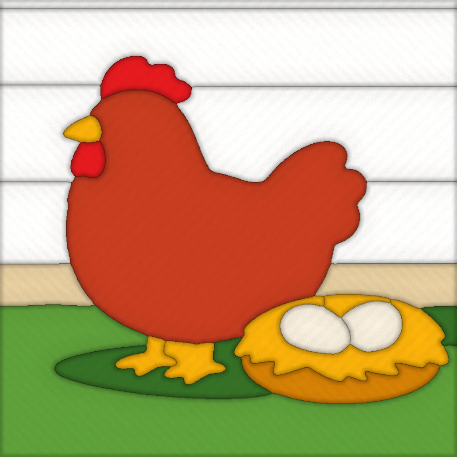 Farmhouse Hen: finished kinusaiga piece