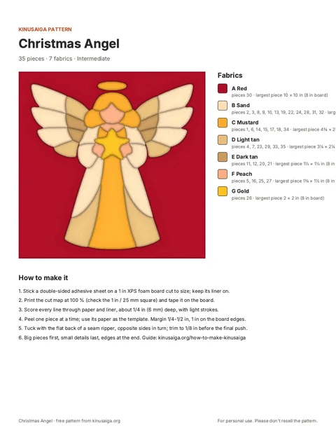 PDF page: Cover + fabric list