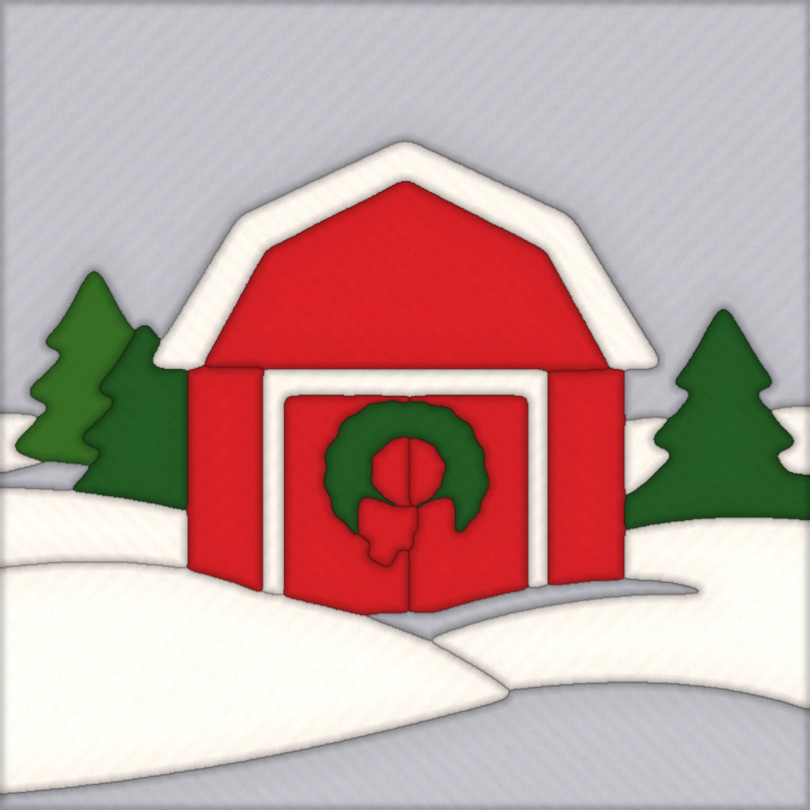 Red Barn in the Snow: fabric colors