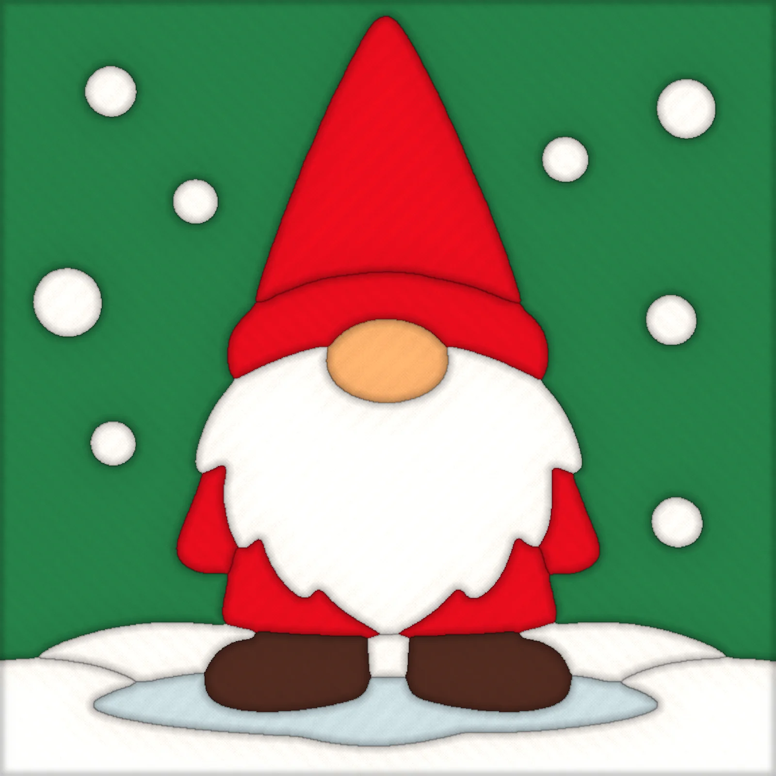 Scandinavian Christmas Gnome: finished kinusaiga piece