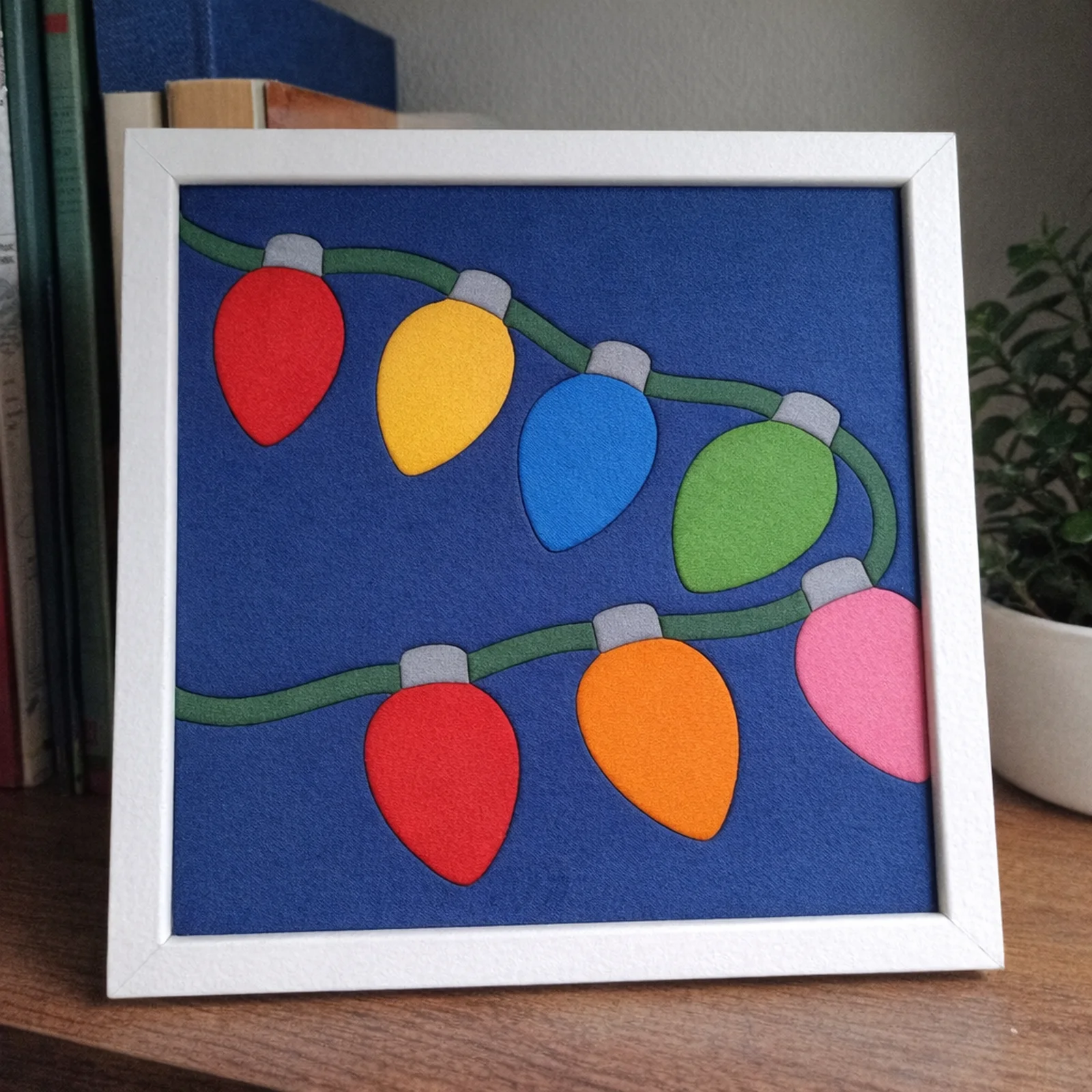 String of Christmas Lights kinusaiga in a frame