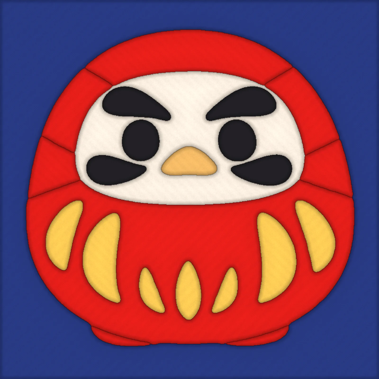 Daruma Doll: finished kinusaiga piece