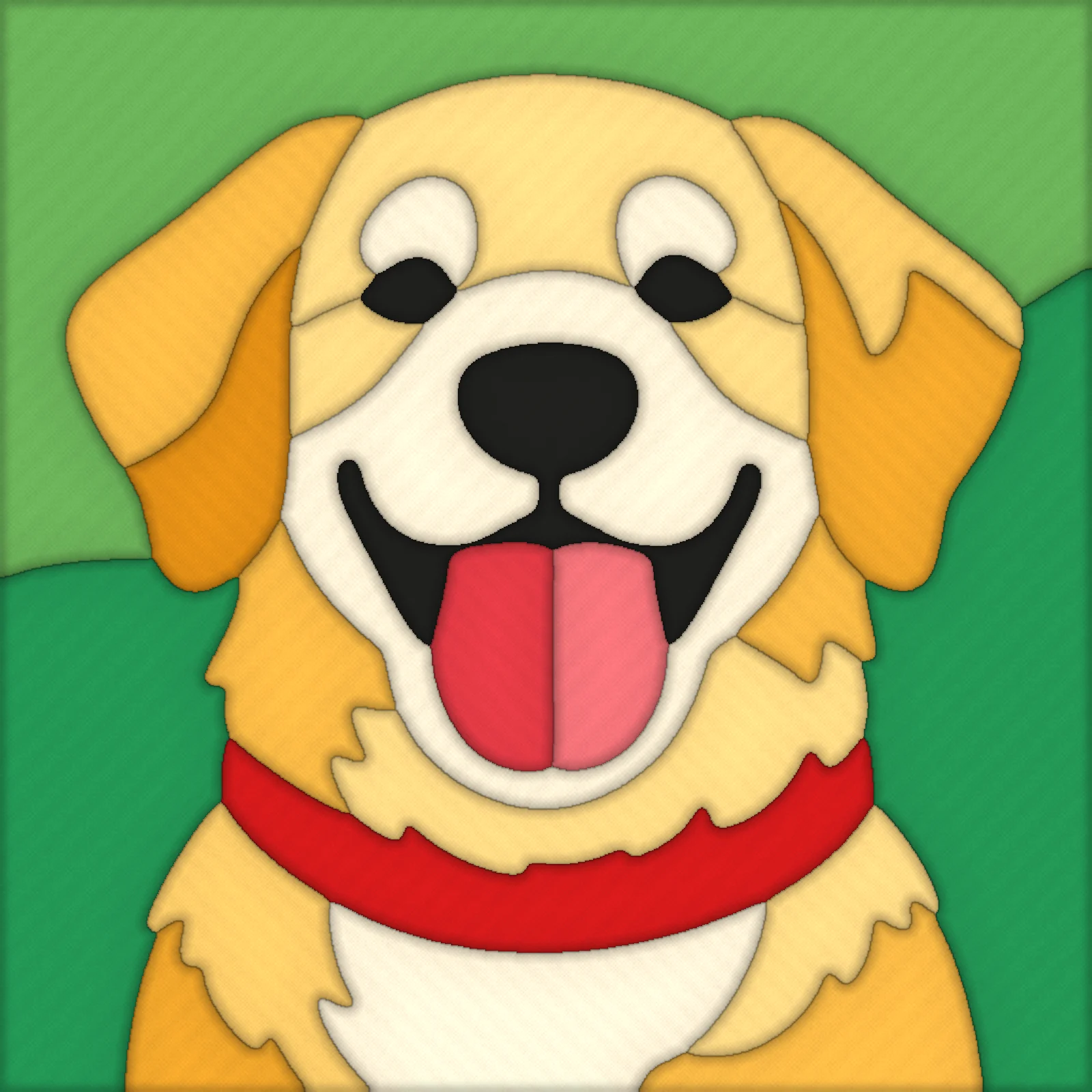 Golden Retriever Portrait: finished kinusaiga piece