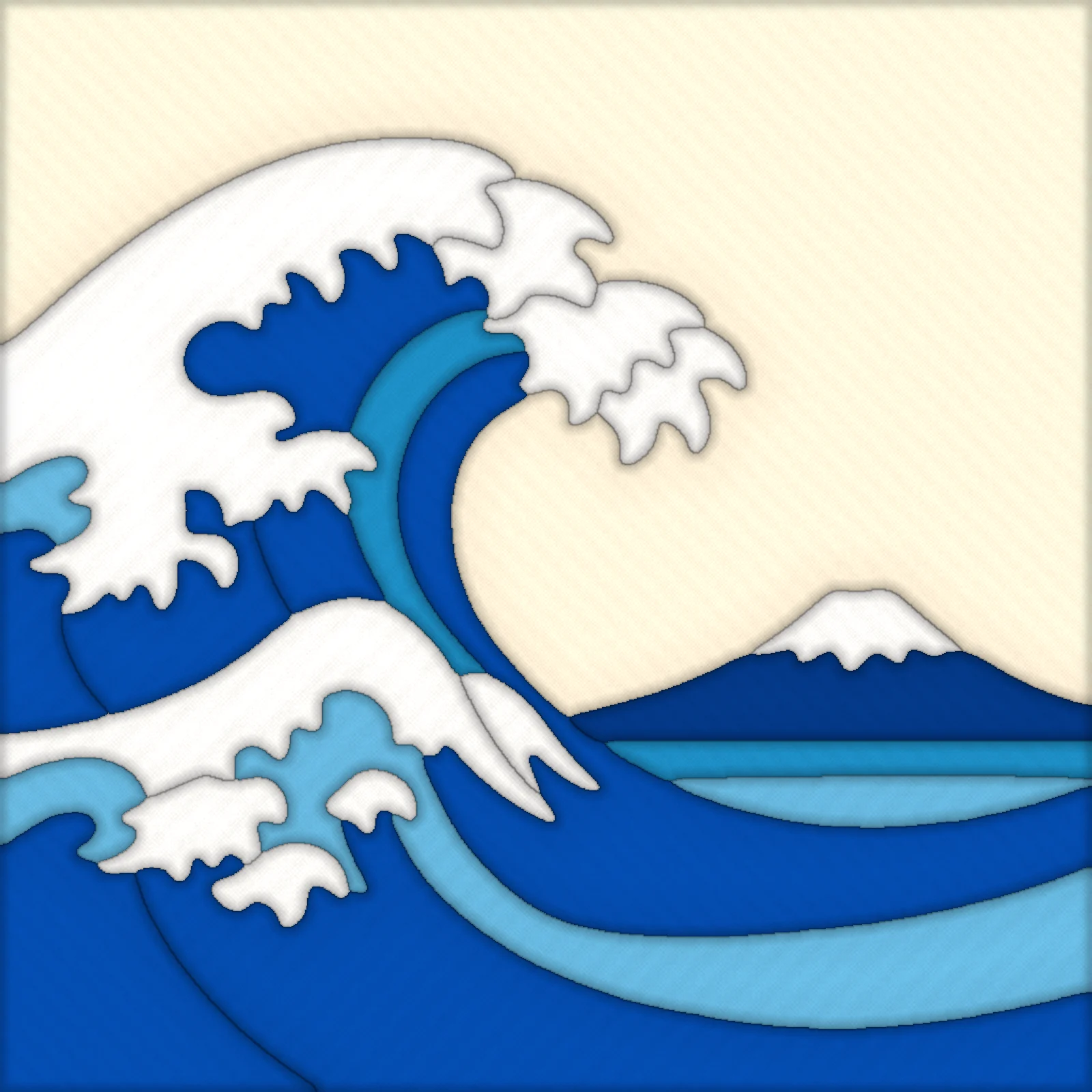 The Great Wave (after Hokusai): finished kinusaiga piece