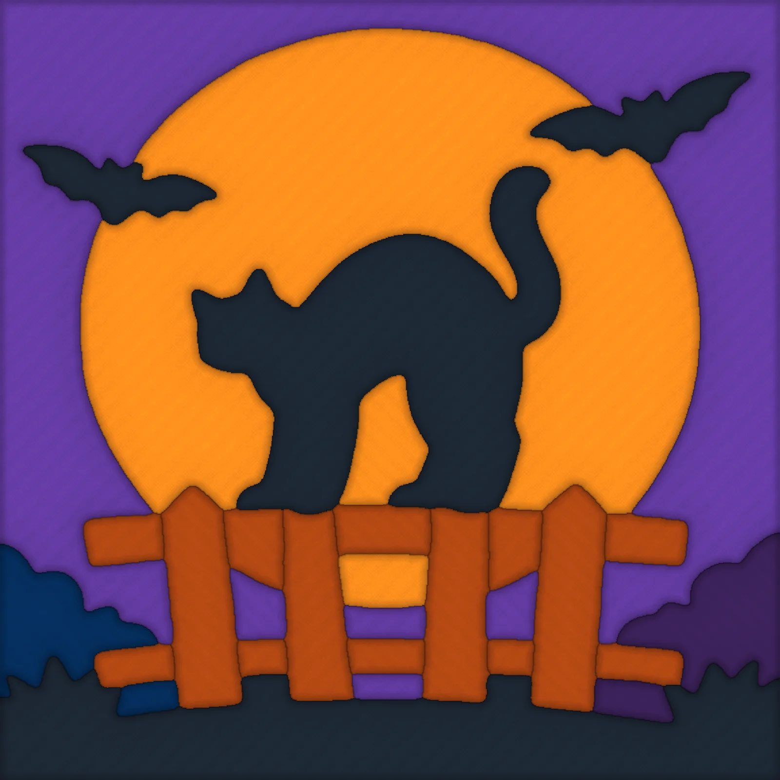 Black Cat and Harvest Moon: finished kinusaiga piece