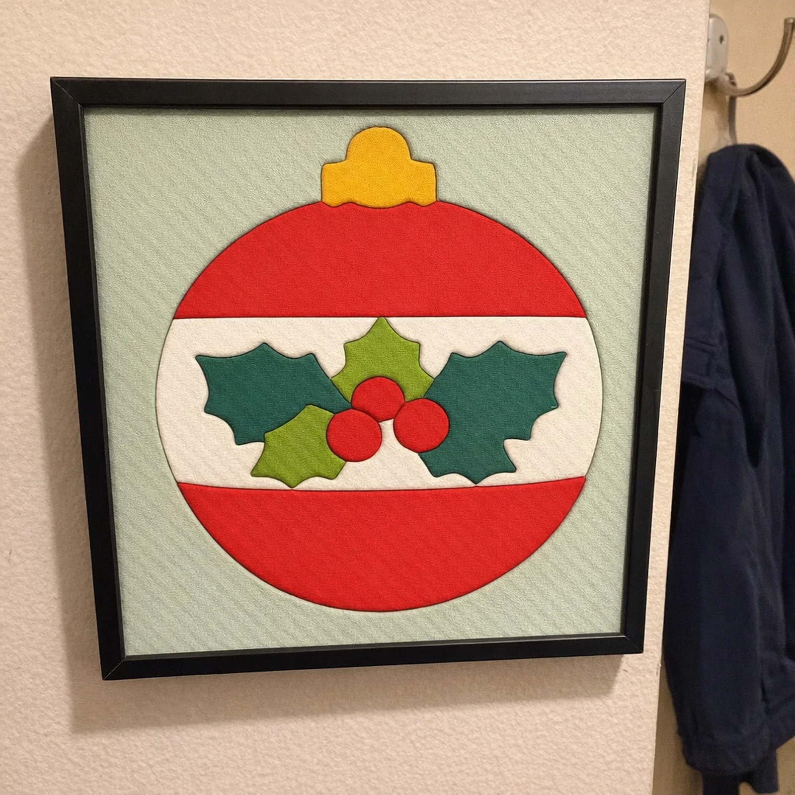 Holly Ornament kinusaiga in a frame