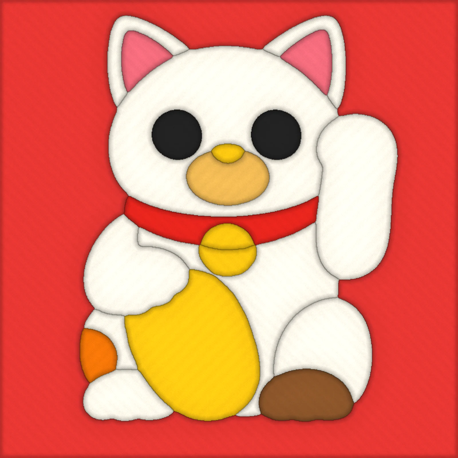 Maneki-neko Lucky Cat: finished kinusaiga piece