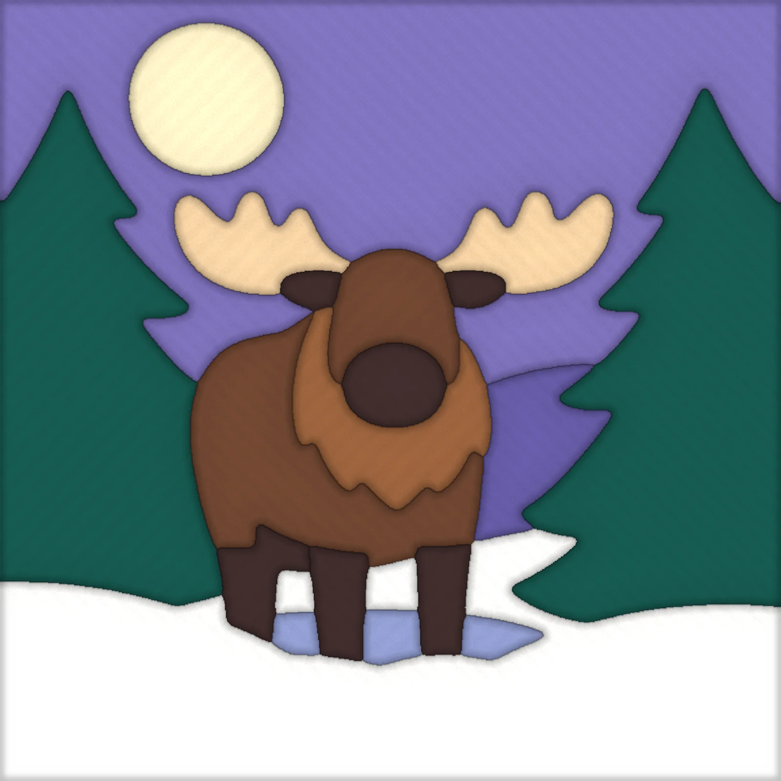 Moose in the Winter Woods: fabric colors