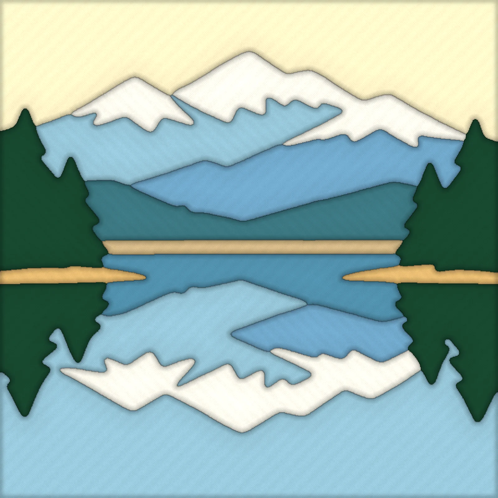 Mountain Lake: finished kinusaiga piece