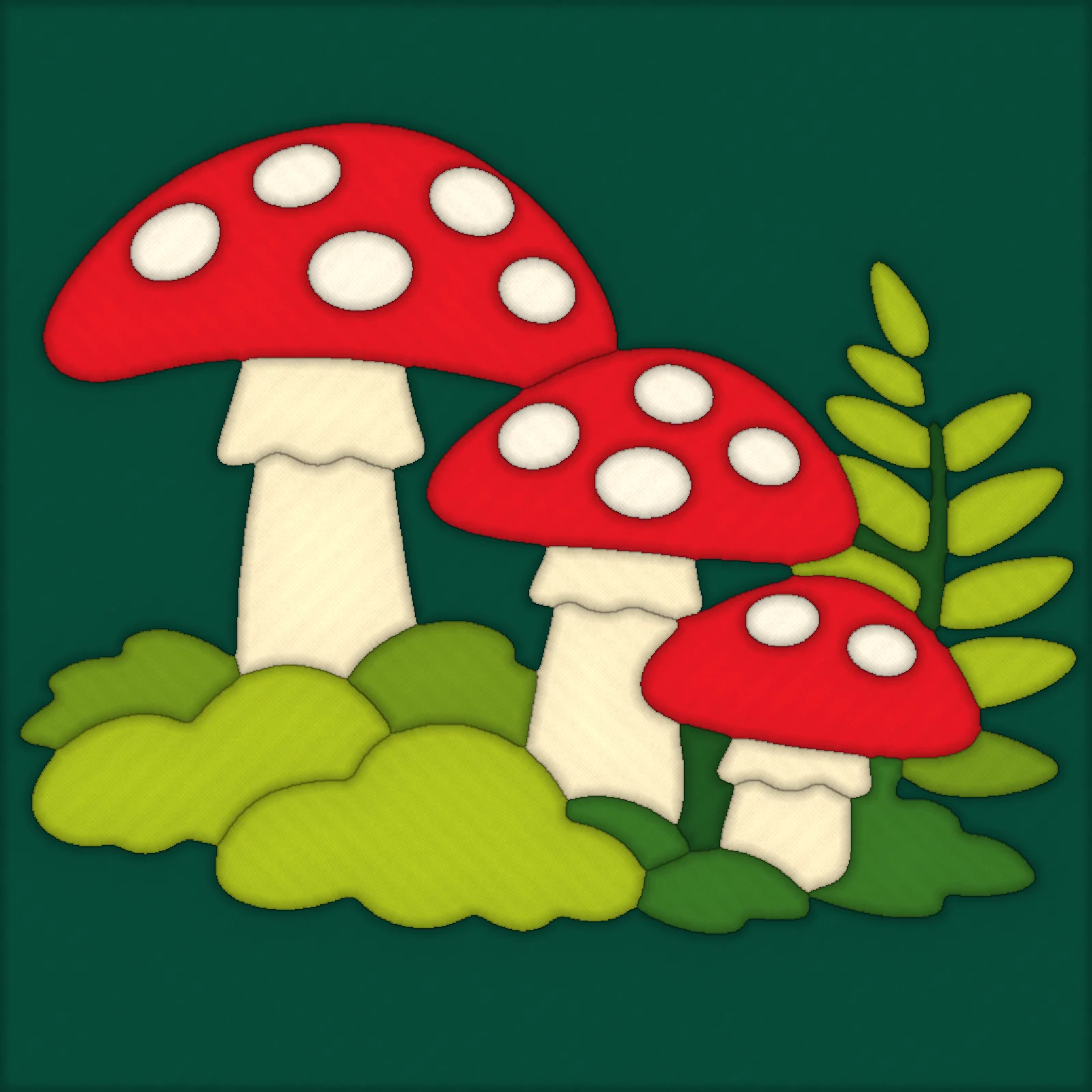 Woodland Mushrooms: finished kinusaiga piece