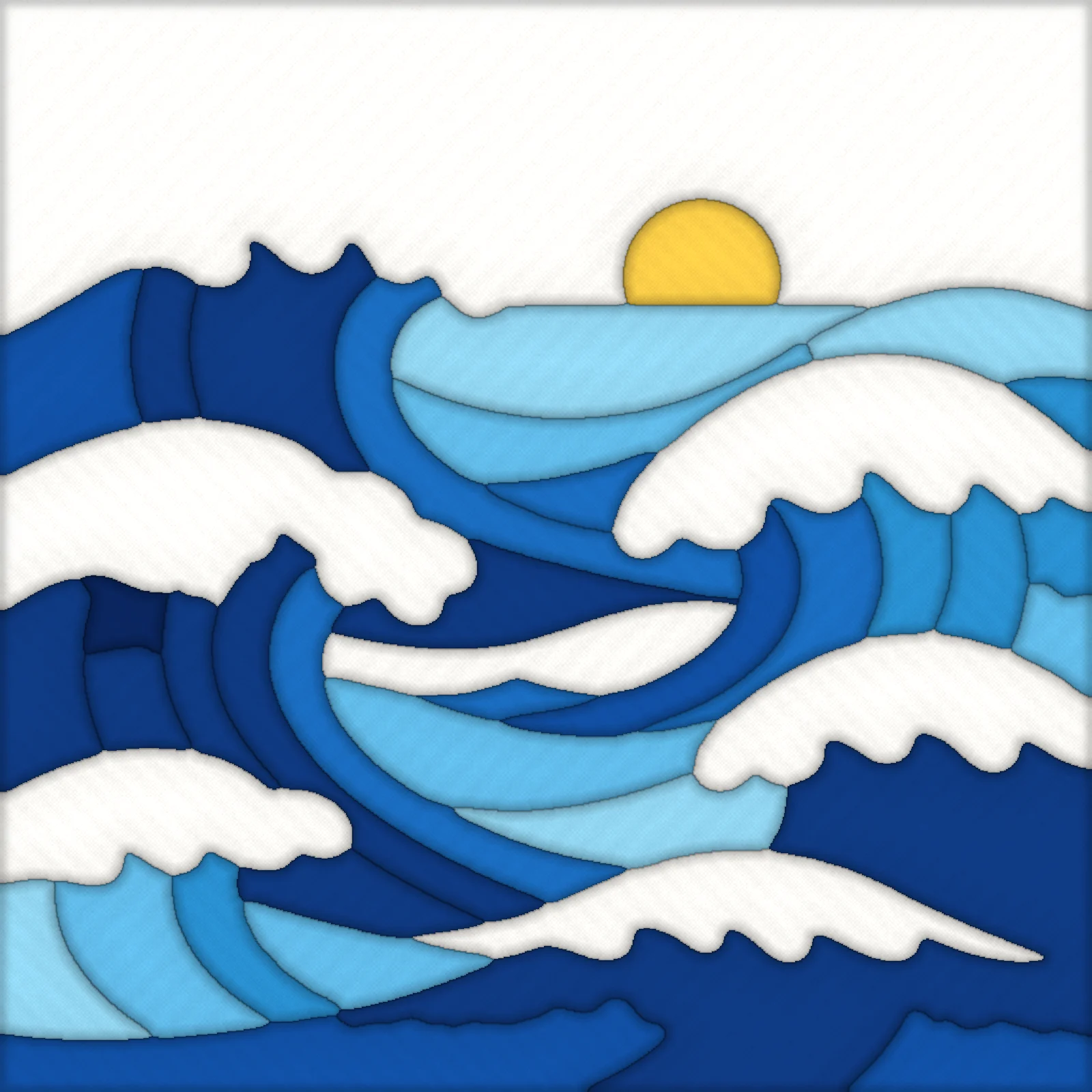 Ocean Waves: finished kinusaiga piece