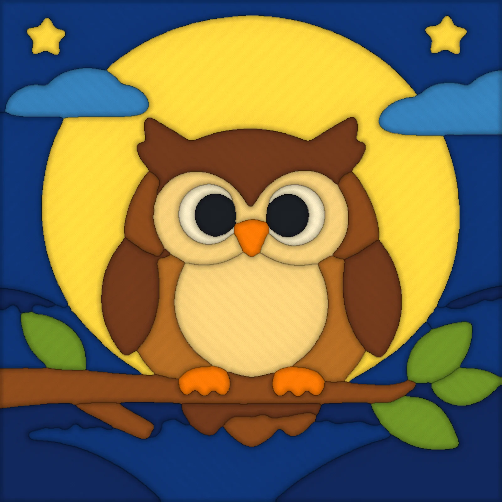 Owl on a Branch: finished kinusaiga piece