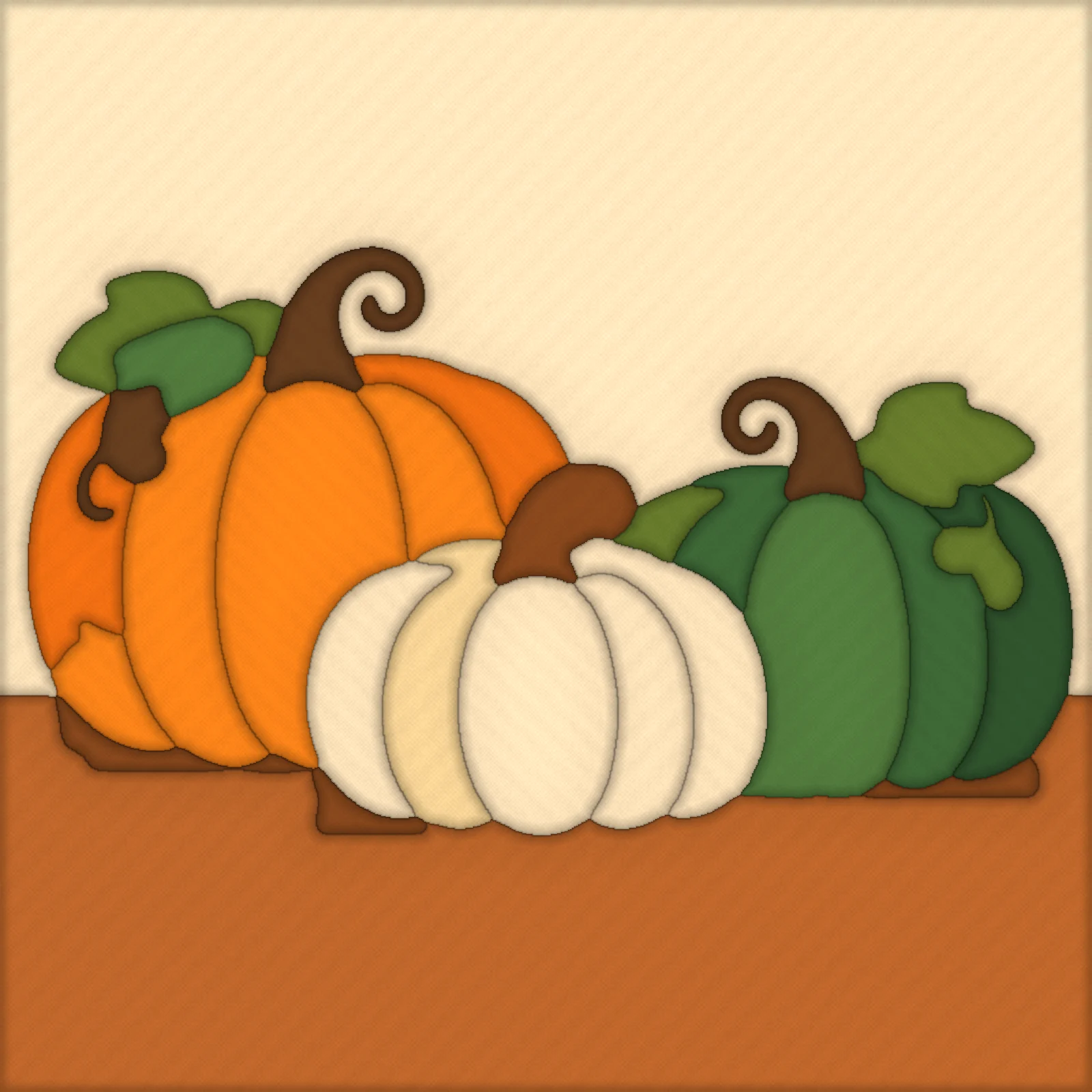 Three Pumpkins: finished kinusaiga piece