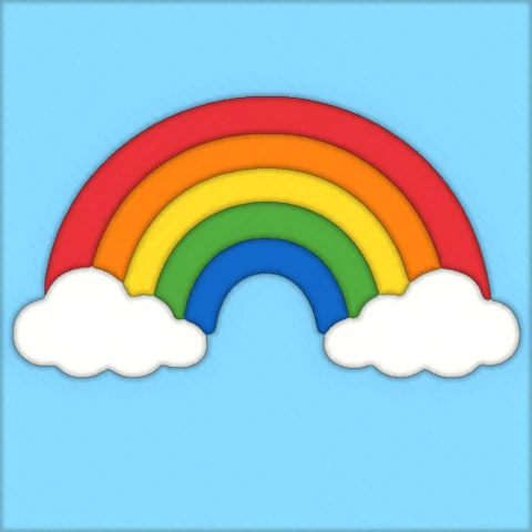 Simple Rainbow kinusaiga pattern
