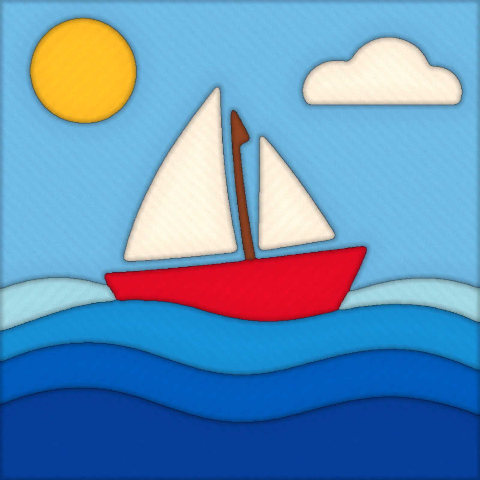 Little Sailboat: finished kinusaiga piece
