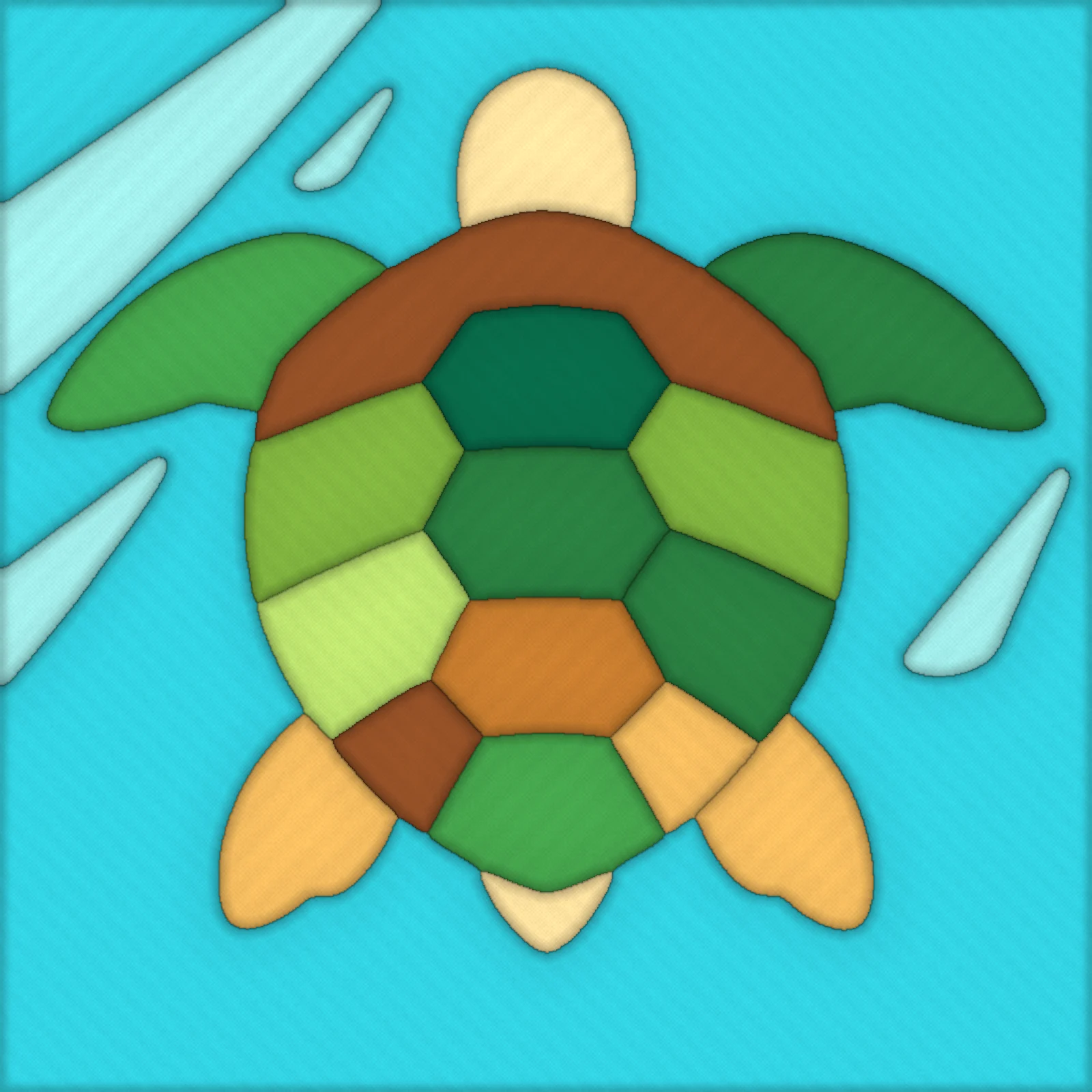 Sea Turtle: finished kinusaiga piece