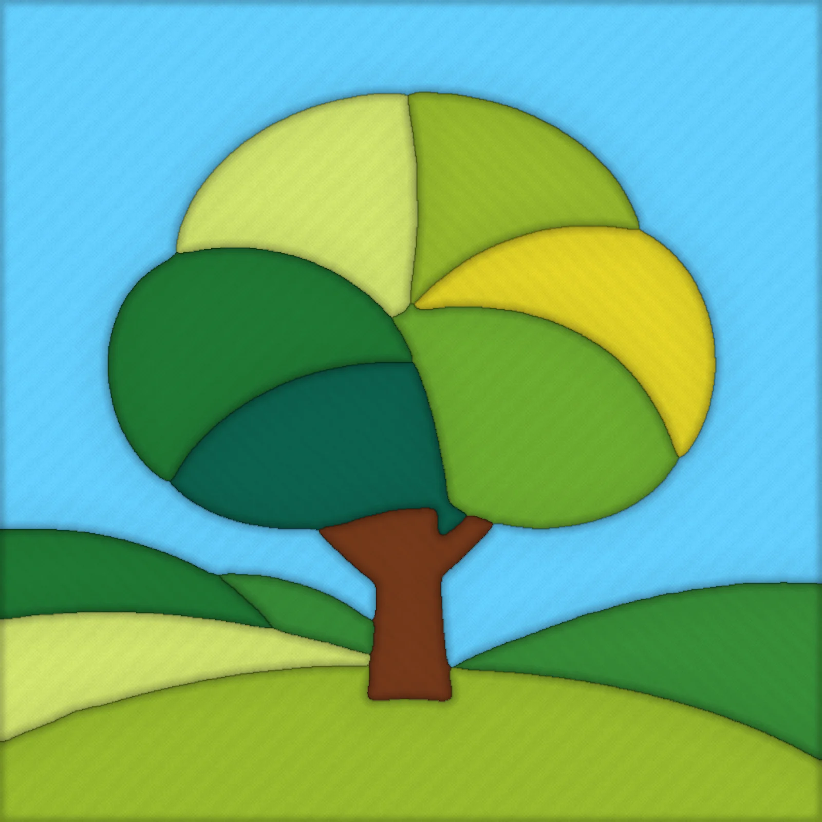 Four Seasons Tree: finished kinusaiga piece