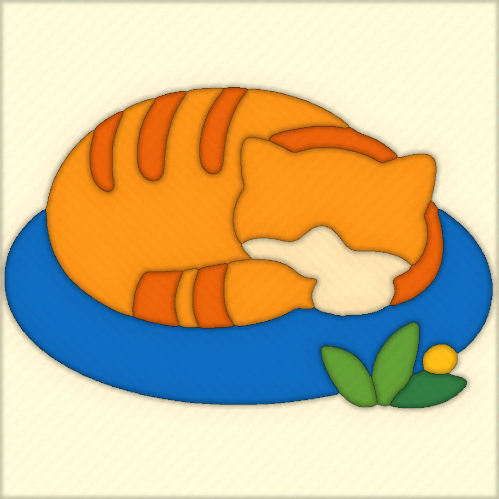 Sleeping Orange Cat: finished kinusaiga piece