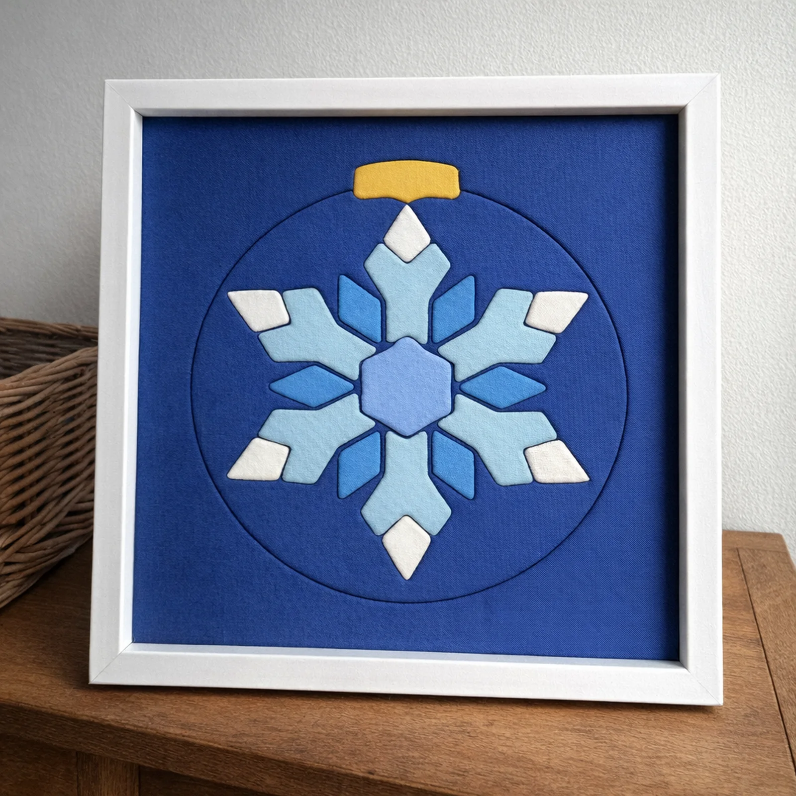 Snowflake Ornament kinusaiga in a frame