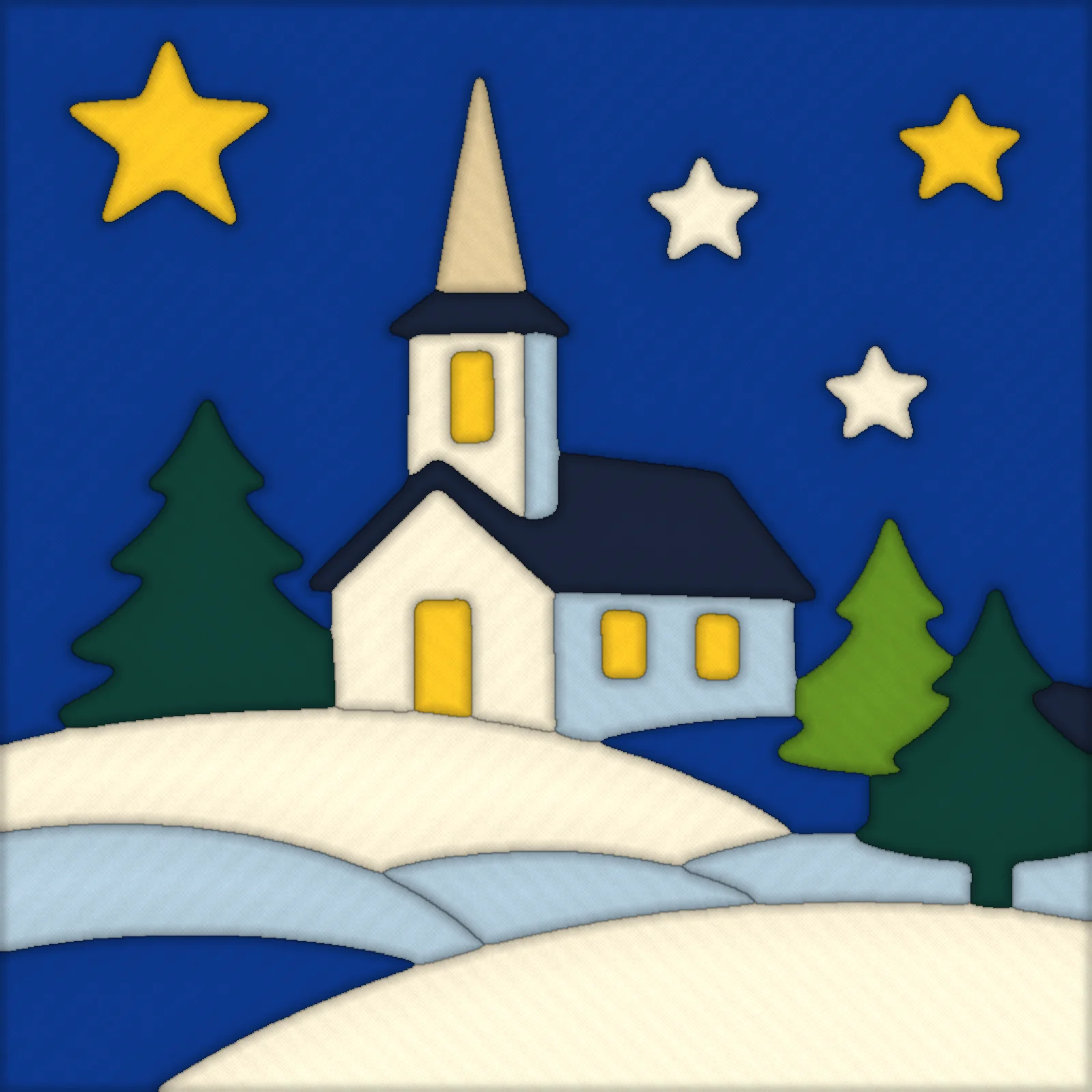 Little Church in the Snow: fabric colors