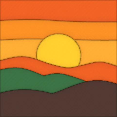 Sunset Over Rolling Hills kinusaiga pattern