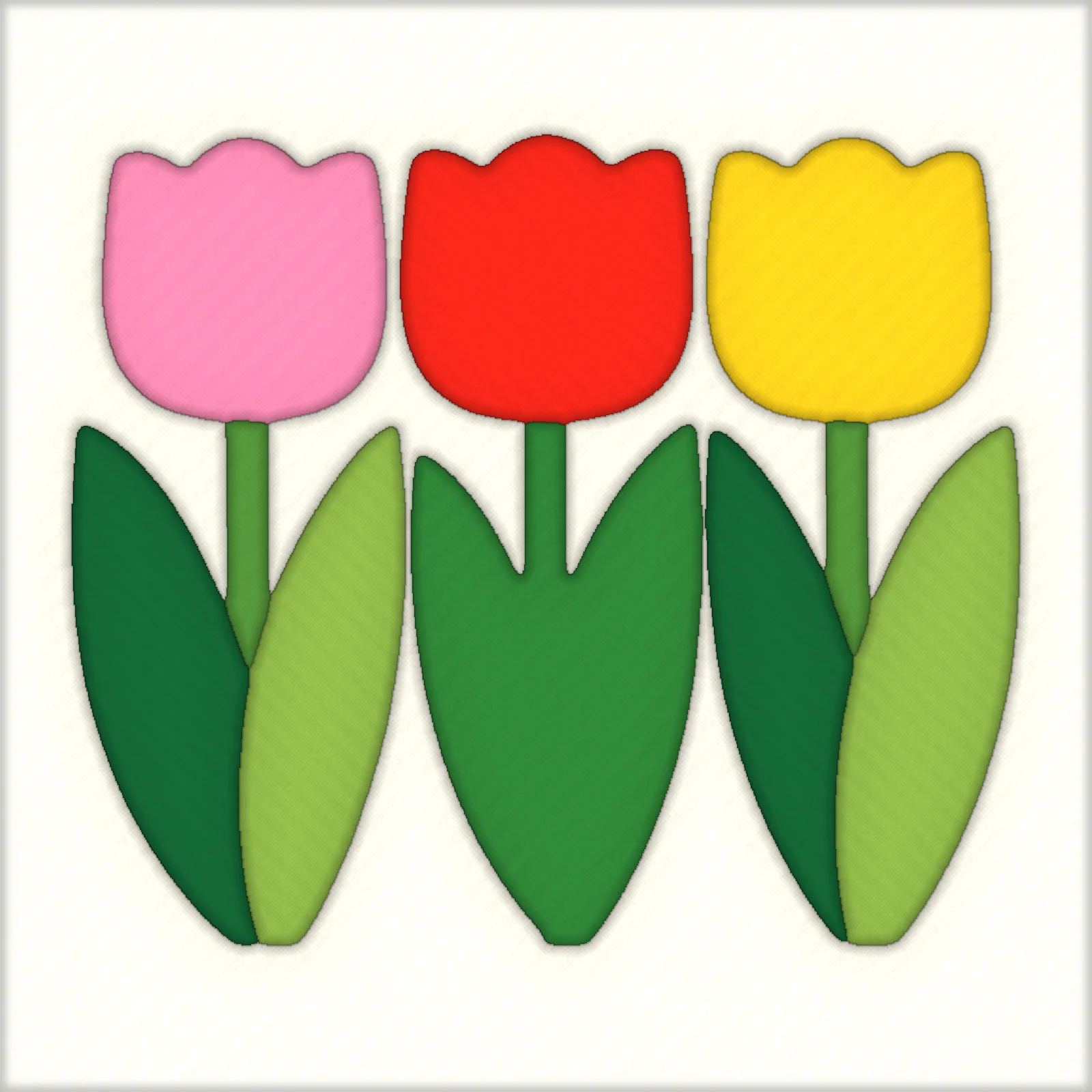 Three Tulips: finished kinusaiga piece