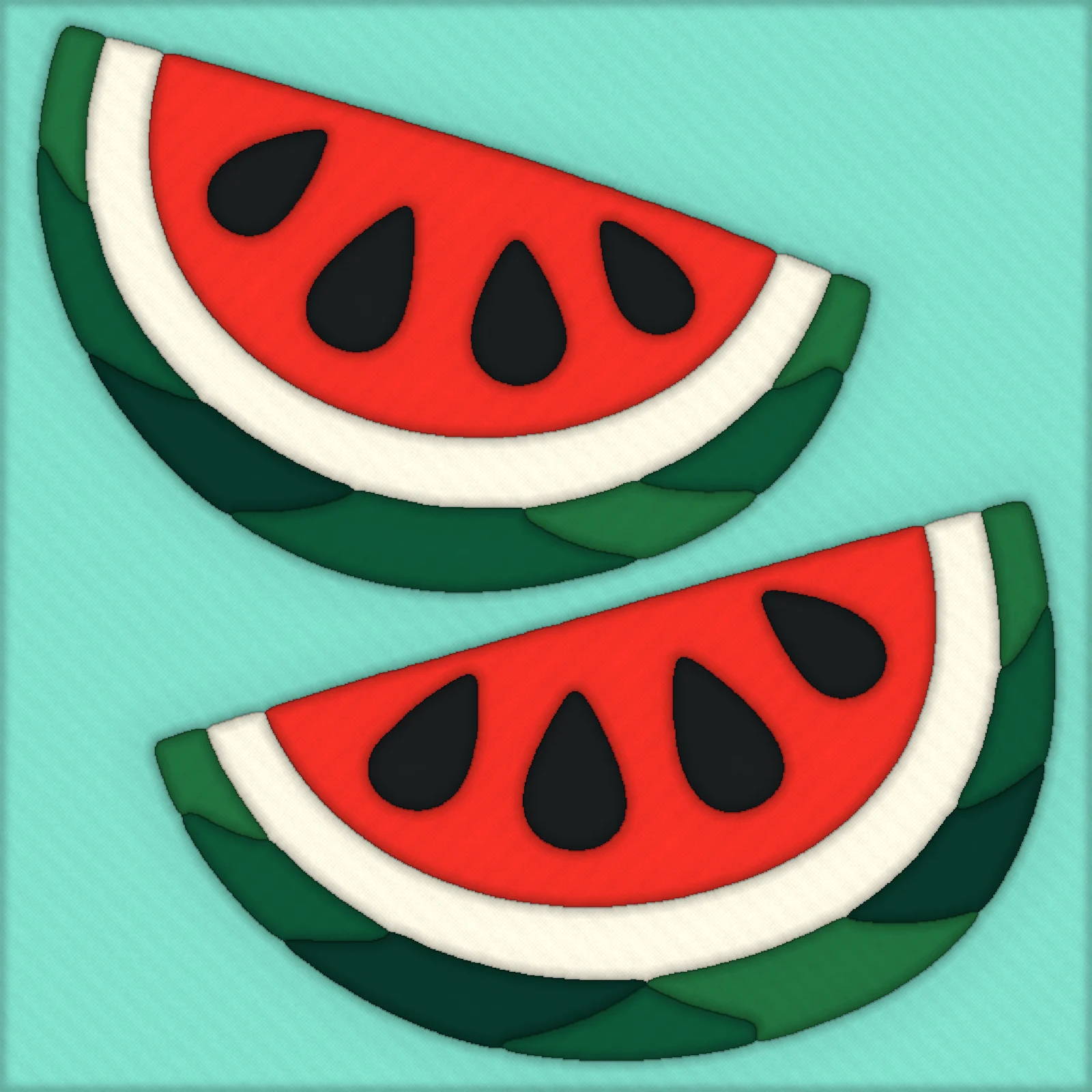 Watermelon Slices: finished kinusaiga piece